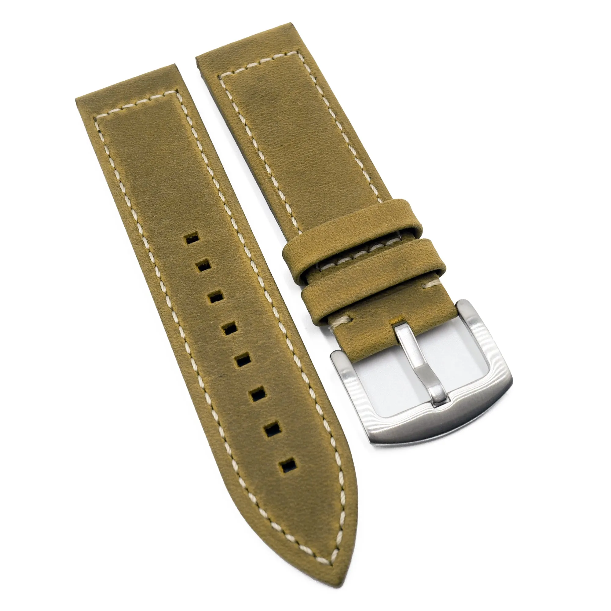 23mm Trombone Yellow Matte Calf Leather Watch Strap For Zenith