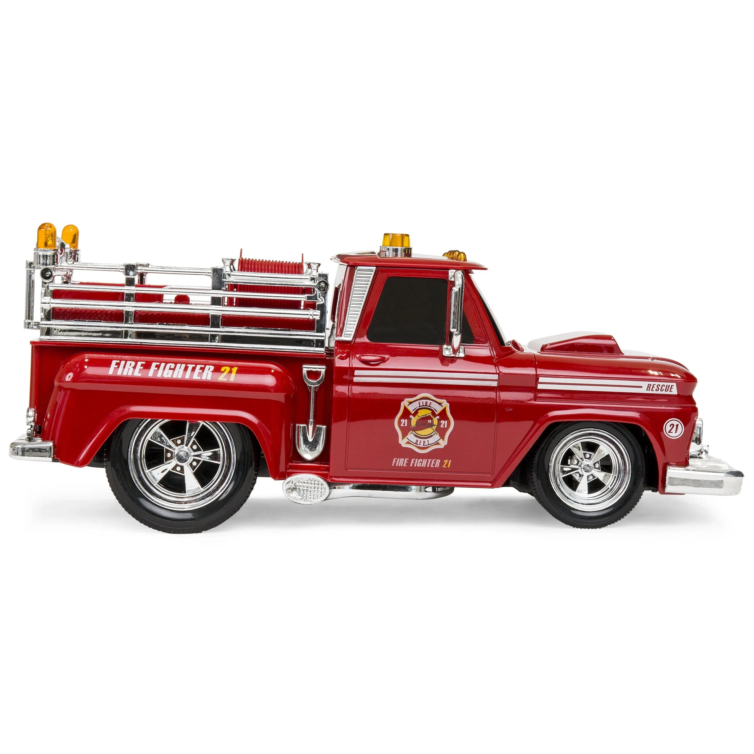 2.4GHz Kids Remote Control Emergency Fire Truck Car Toy w/ Lights, Sounds