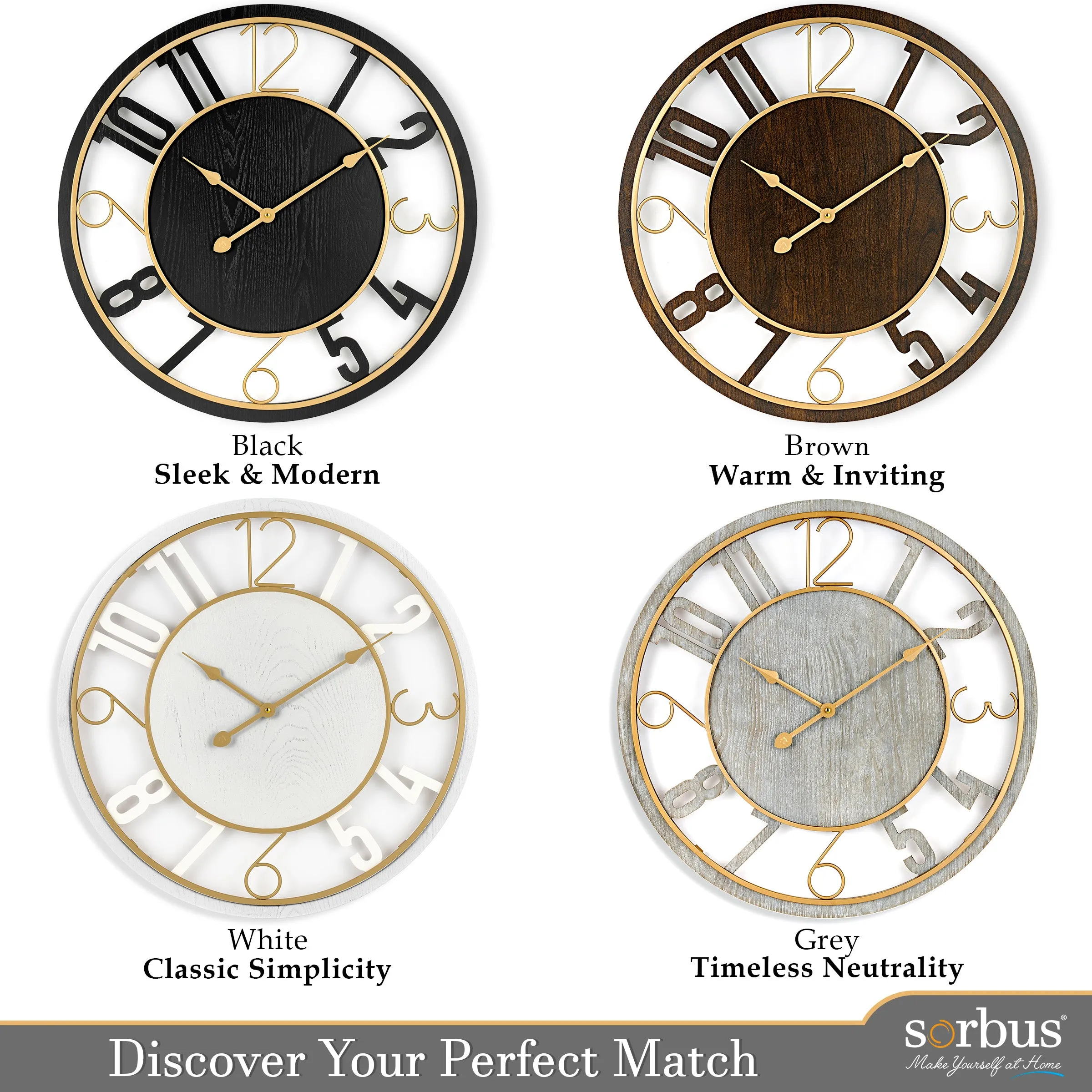 24" Wooden Wall Clock (Numeral)