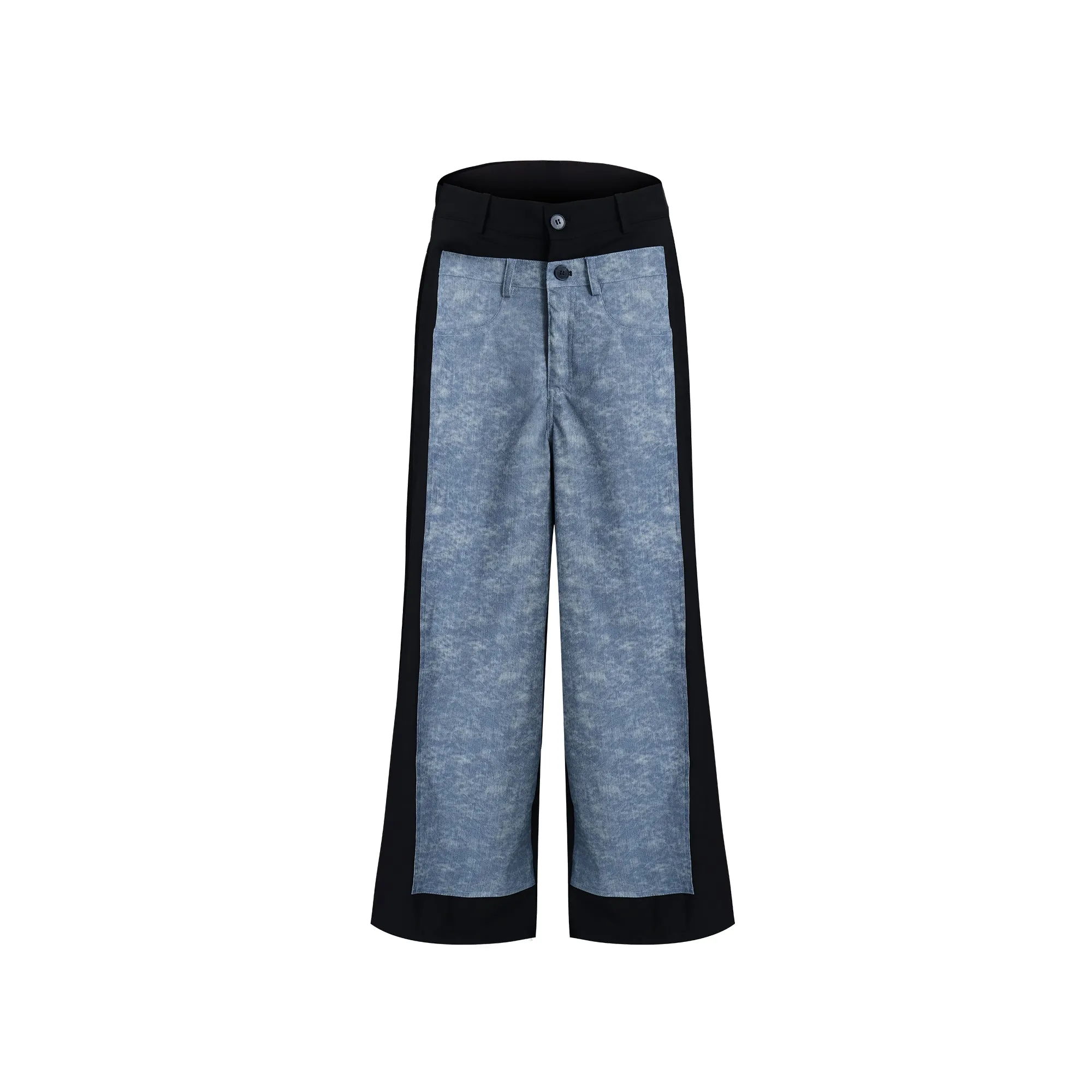 【24s Nov.】Color-Block High-Waisted Denim Pants