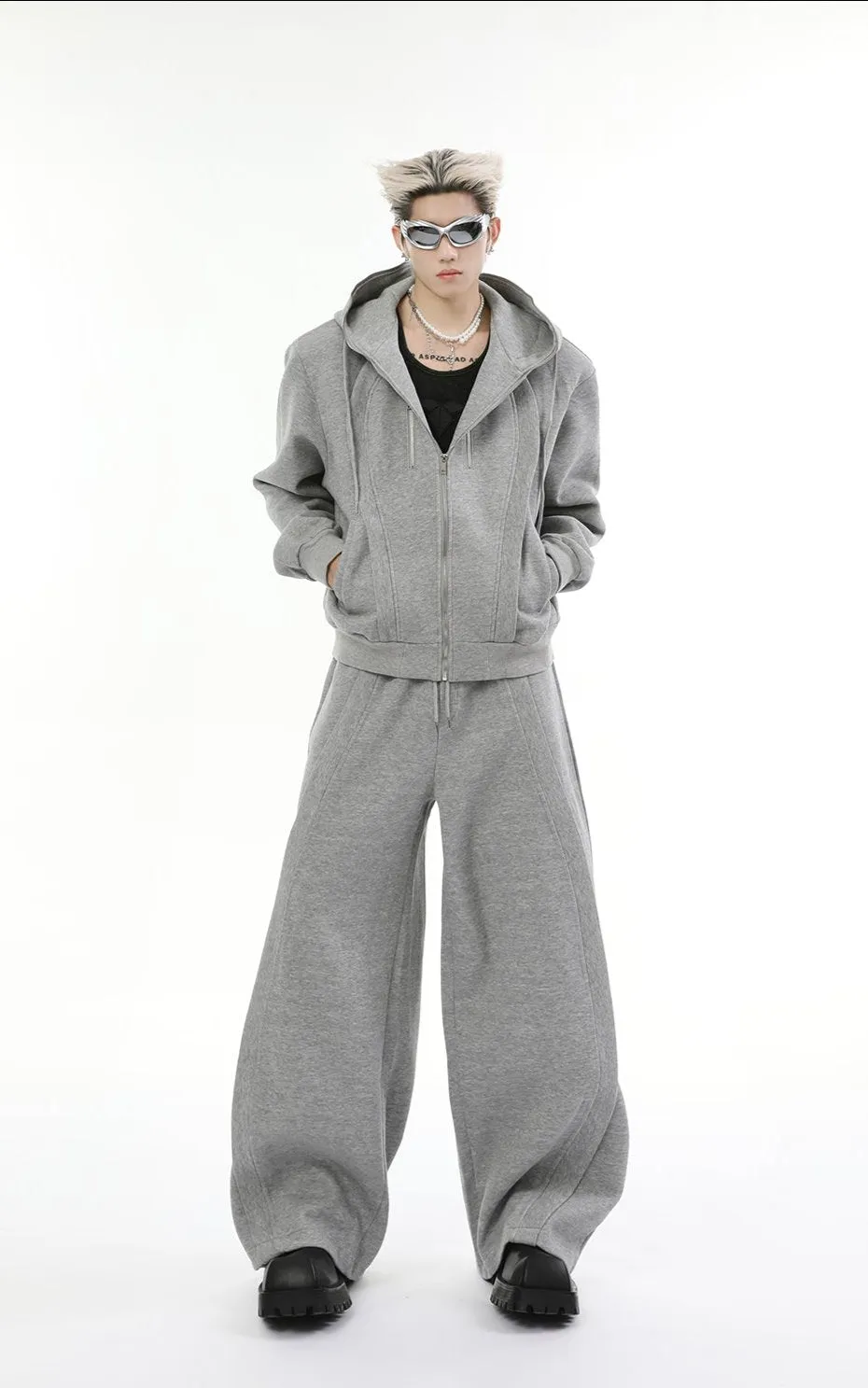 【24s Nov.】Solid Color Hooded Sweatshirt Jacket   Casual Pants Sports Suit