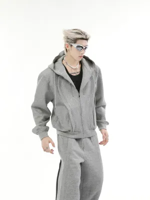 【24s Nov.】Solid Color Hooded Sweatshirt Jacket   Casual Pants Sports Suit