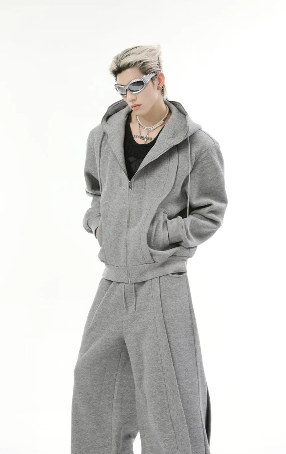 【24s Nov.】Solid Color Hooded Sweatshirt Jacket   Casual Pants Sports Suit