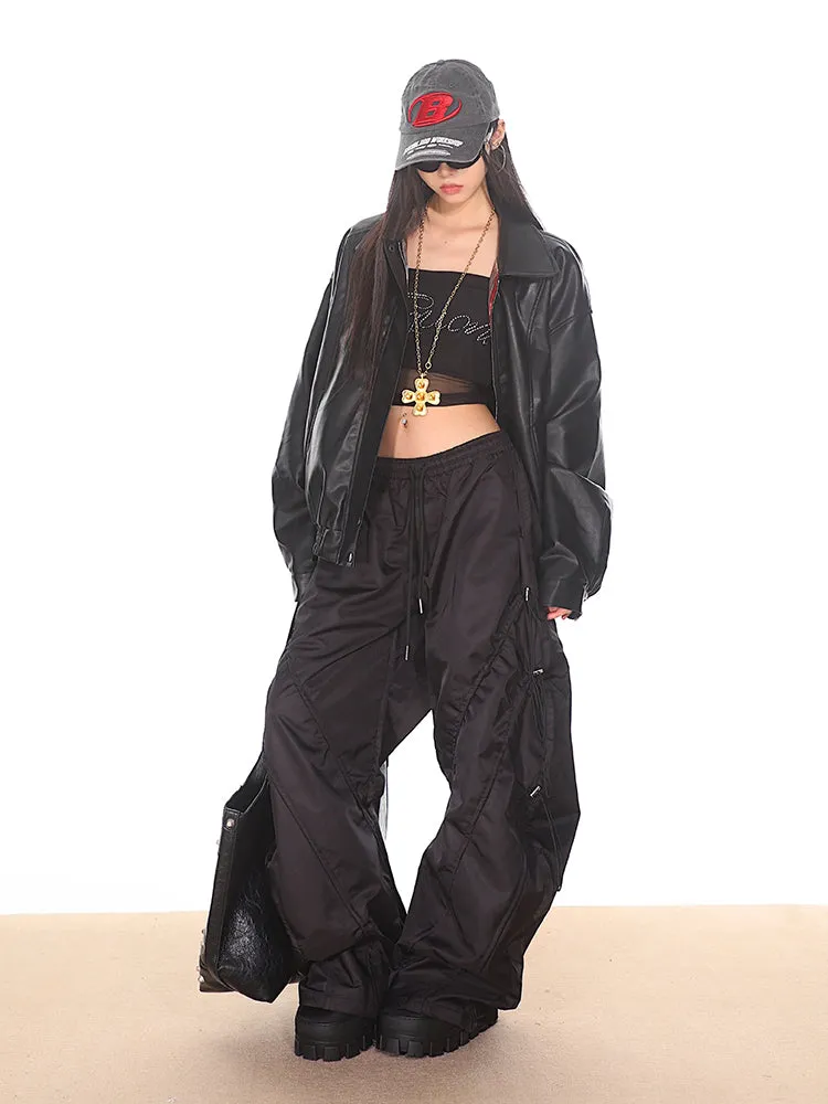 【24s Oct.】Wide-leg Machete Drawstring Overalls