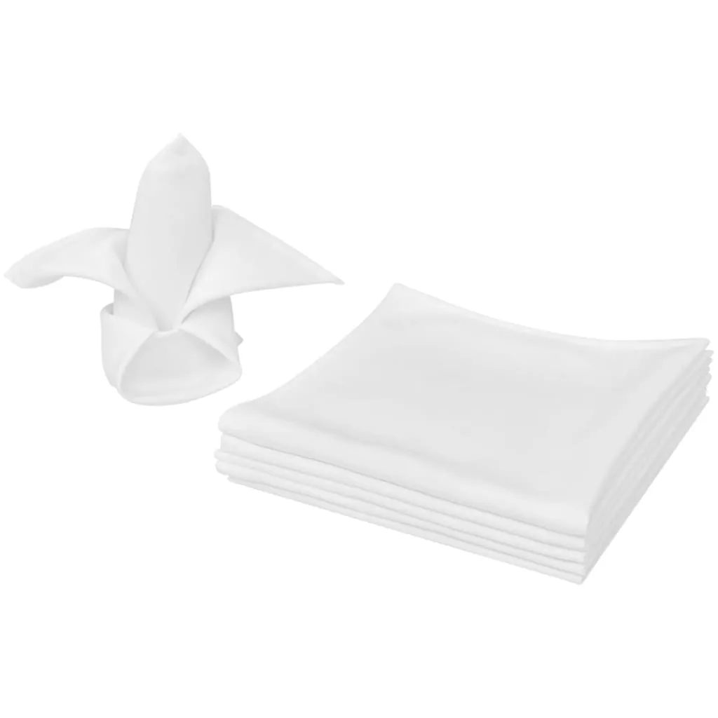 25 Dinner Napkins White 50 x 50 cm