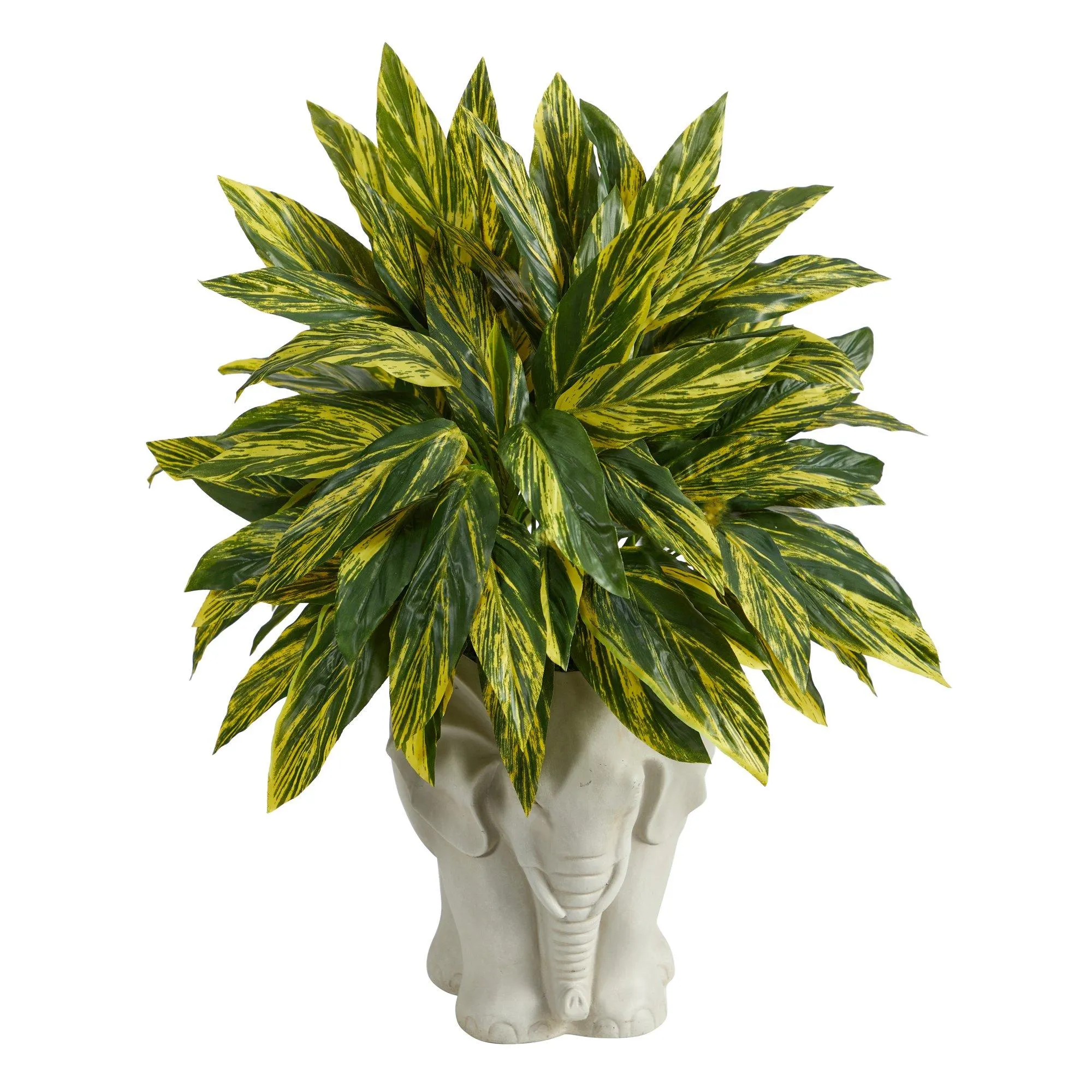 25” Tradescantia Artificial Plant in White Elephant Shaped Planter (Real Touch)