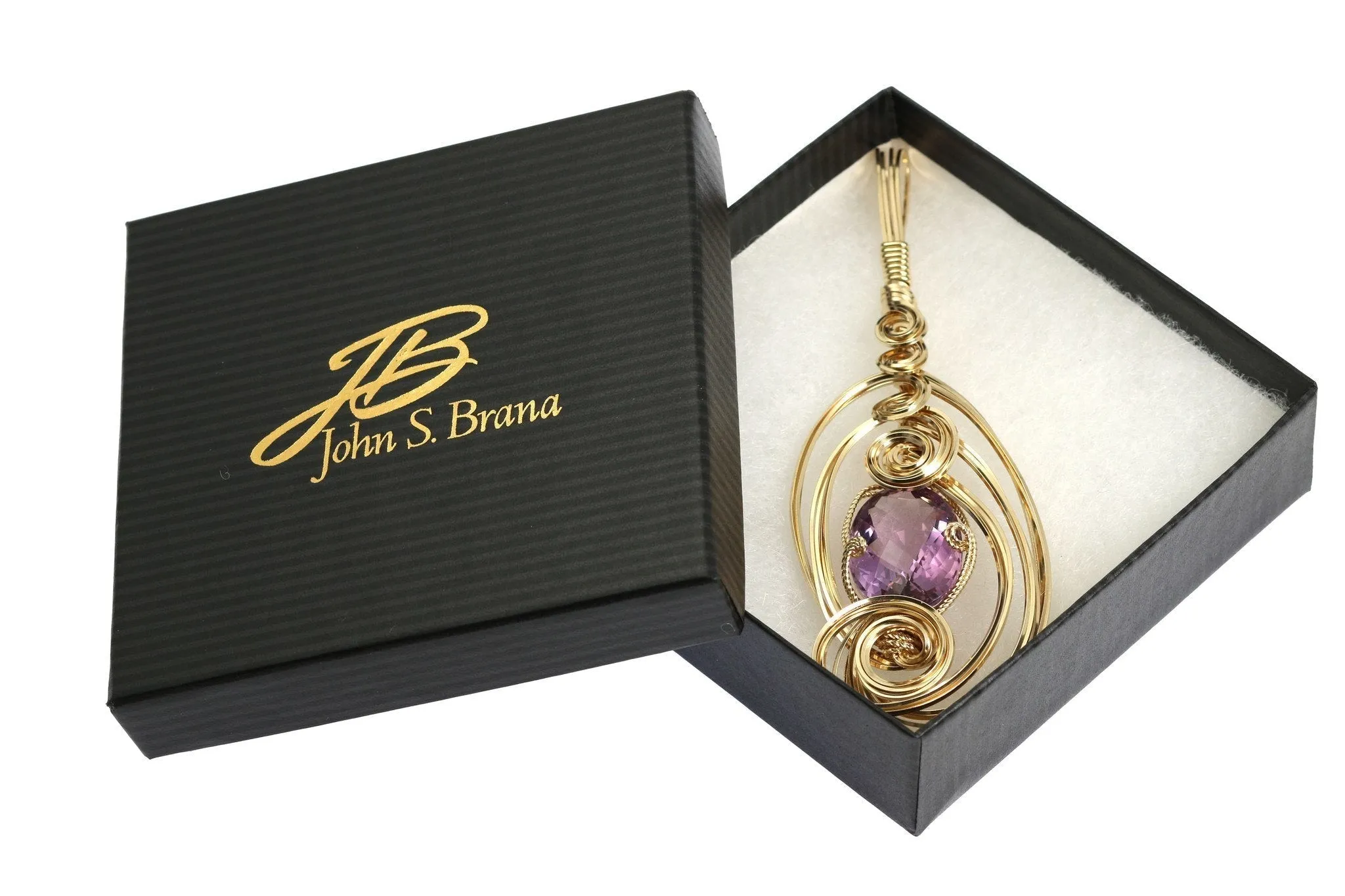 25.5 ct Amethyst 14K Gold-filled Wire Wrapped Pendant