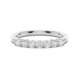 2.5mm 7 Stone French Pave Moissanite Wedding Band