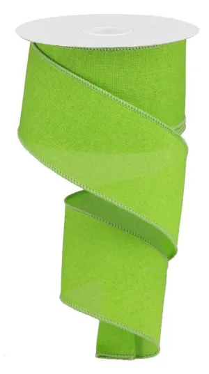 2.5" Lime Green Royal Faux Burlap Ribbon - 10Yds