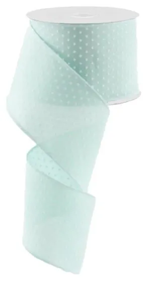 2.5" Raised Swiss Dot Ribbon: Mint - 10yds