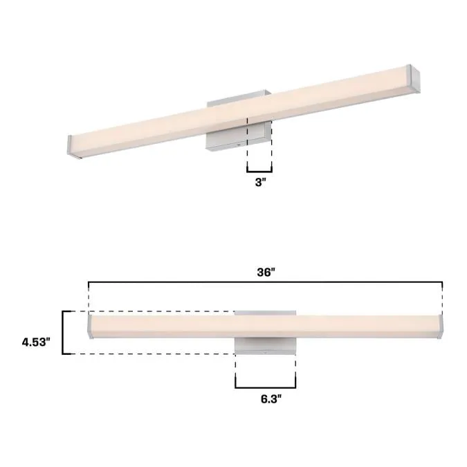 25W Dermot 1 Light LED Wall Fixture, Brushed Nickel Finish