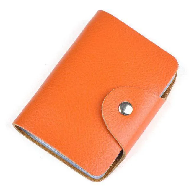 26 slot, Genuine leather business card case bag credit card holder