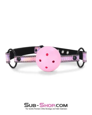 2620DL      Iridescent Pink Breather Drool Ball Gag