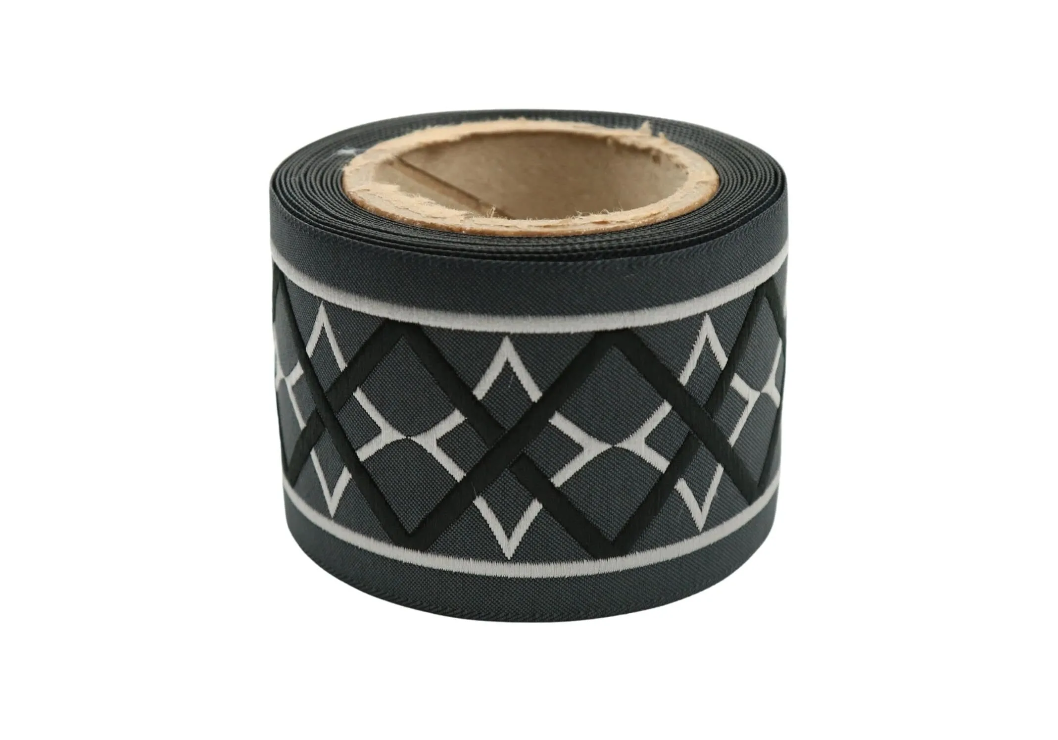 2.67" Dark Grey Curtain Trim Tape, Upholstery Trims, Fabric Trimmings, Drapery Banding Trim Tape, Jacquard Ribbon, curtain trim ideas 183 V7