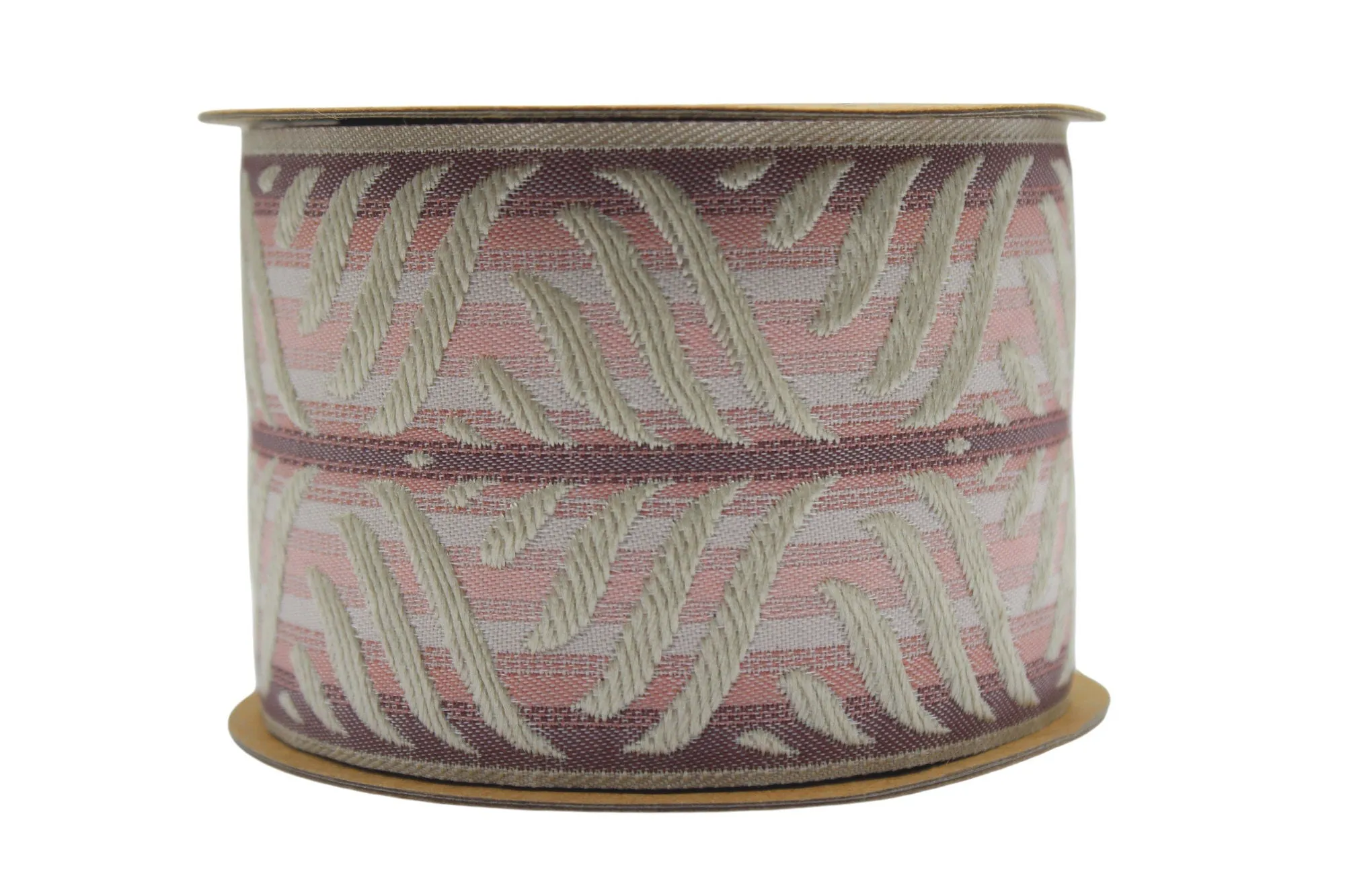 2.67" Leaf Trim Tape, Upholstery Trim, Fabric Trimmings, Drapery Banding Trim Tape, Jacquard Ribbon, curtain trim ideas 214 V5