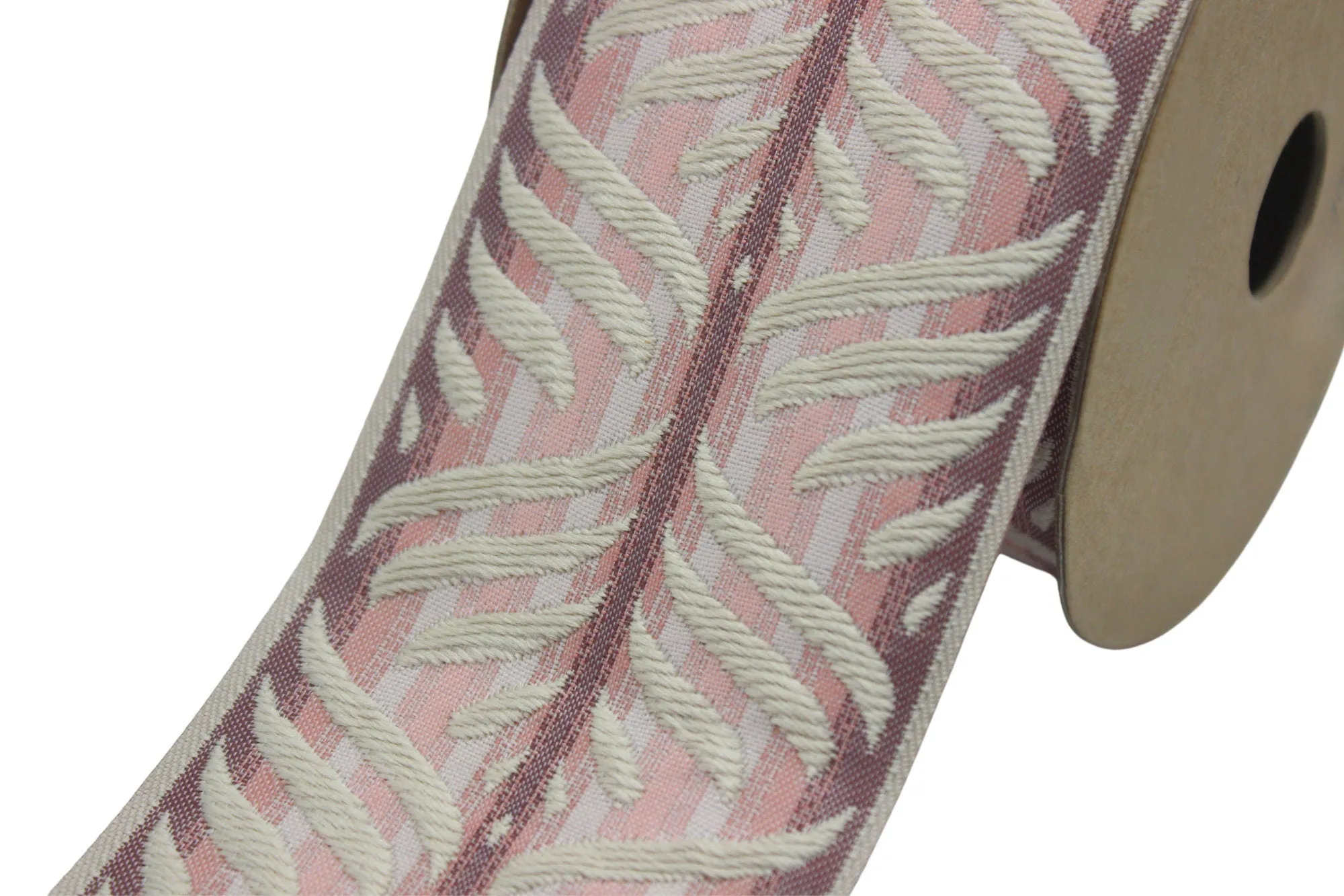 2.67" Leaf Trim Tape, Upholstery Trim, Fabric Trimmings, Drapery Banding Trim Tape, Jacquard Ribbon, curtain trim ideas 214 V5