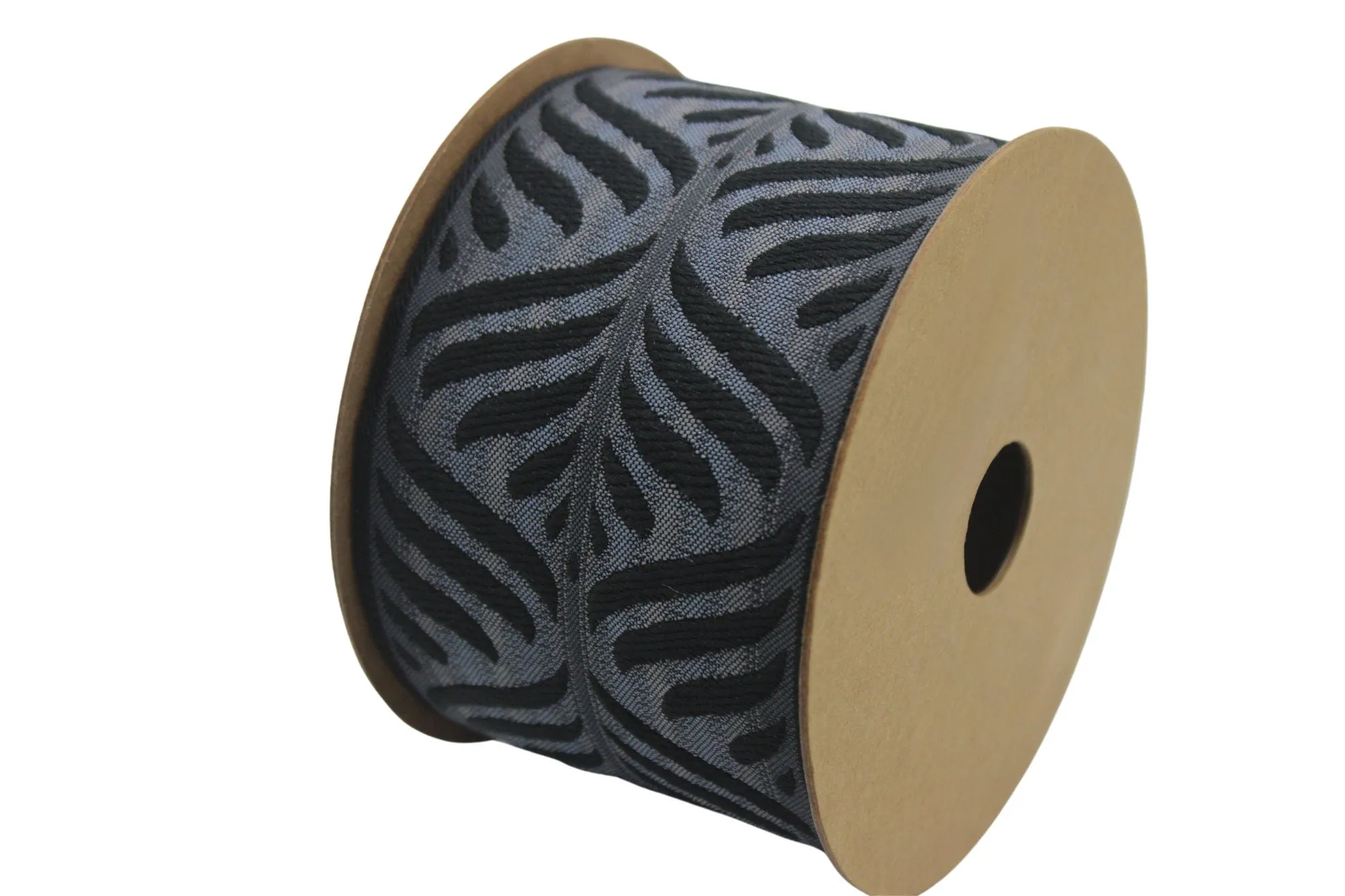 2.67" Leaf Trim Tape, Upholstery Trim, Fabric Trimmings, Drapery Banding Trim Tape, Jacquard Ribbon, curtain trim ideas 214 V7