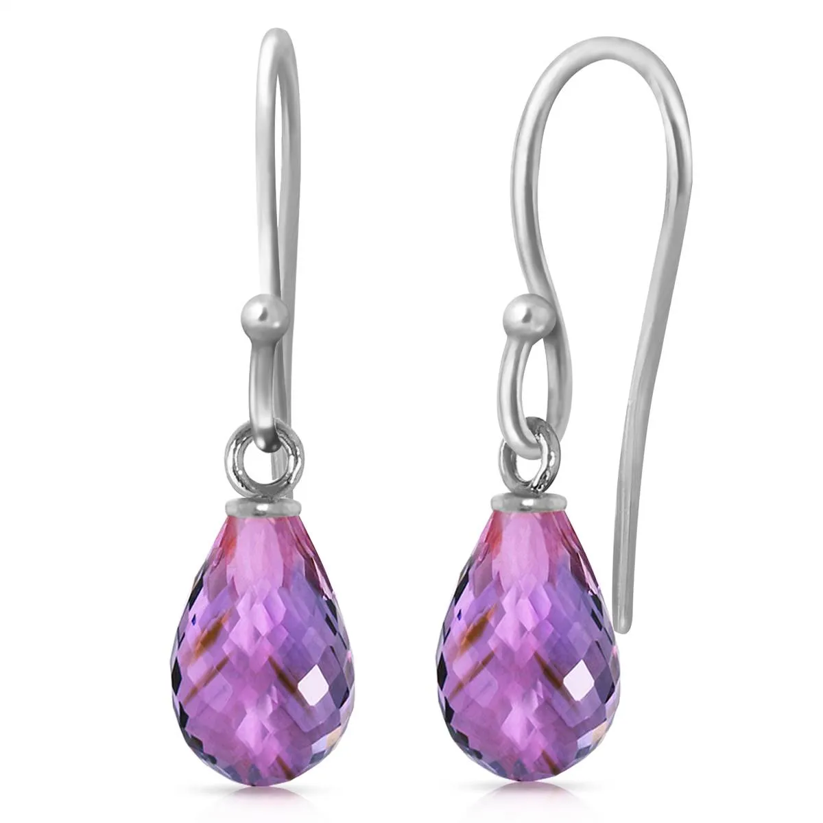 2.7 Carat 14K Solid White Gold Boisterous Amethyst Earrings