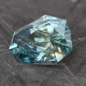 2.7 ct Mint Sapphire Shield, Blue/Green - Precision Cut - 10x7.7mm