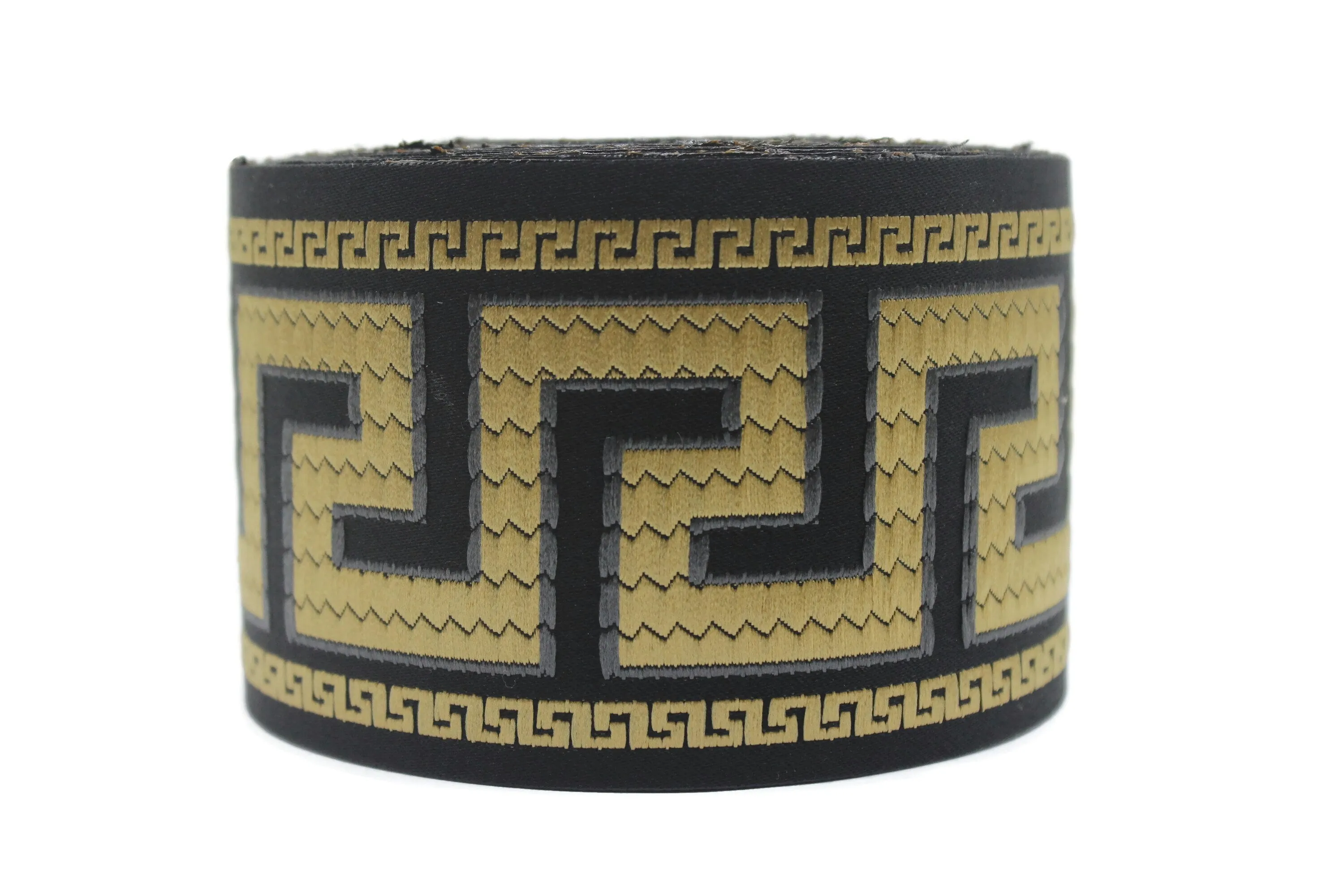 2.75" Greek Key Embroidered Drapery Trims, 70mm Jacquard Trims, Sewing Trim, Curtain trims, Jacquard Ribbons, Drapery Banding 70005 C03