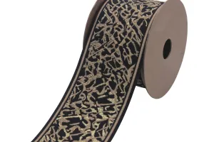 2.7" Embroidery Curtain Trim, Briar Jacquard Ribbon for Curtains, Drapery Banding, Drapery Trim Tape, Woven Border 195 V6