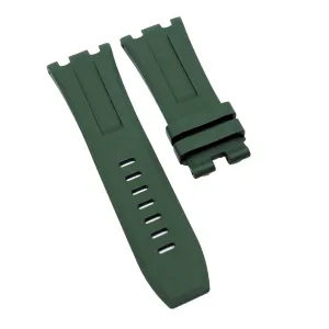 28mm Rectangle Pattern Dark Green FKM Rubber Watch Strap For Audemars Piguet Royal Oak Offshore 15710 Series