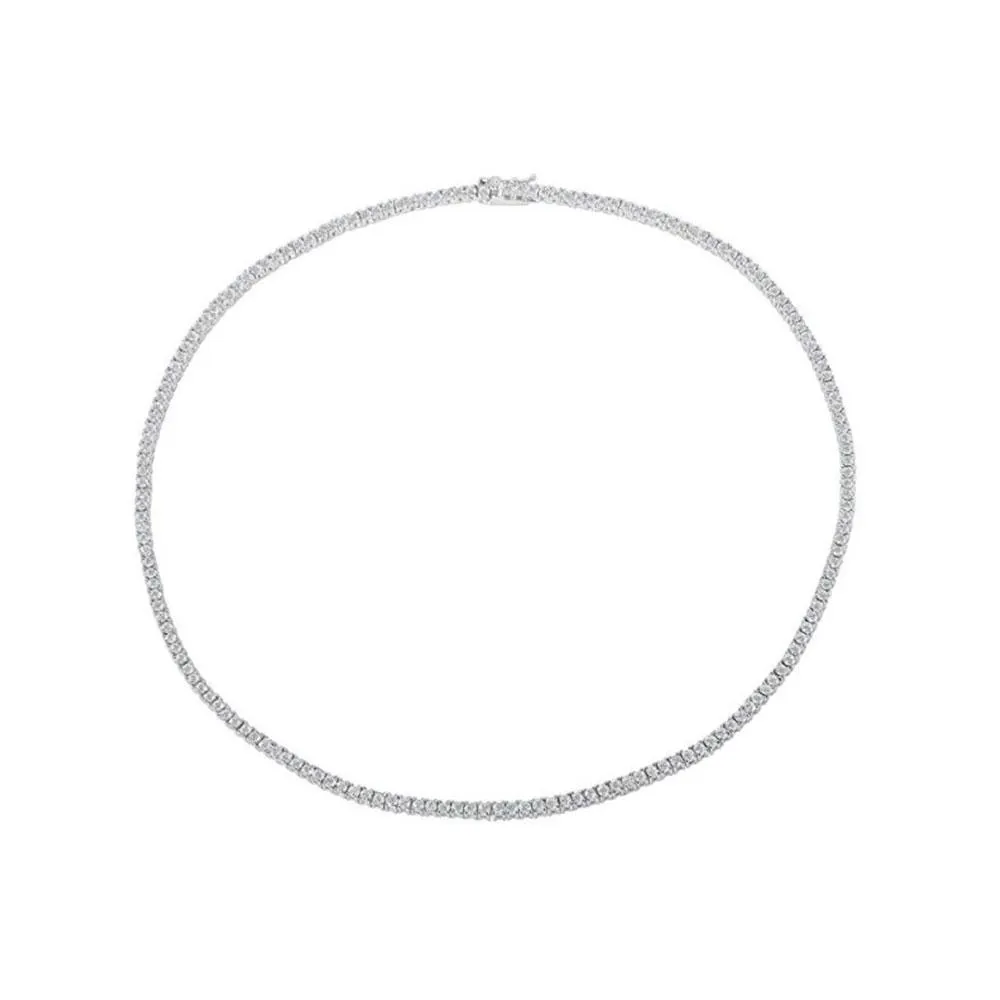 2MM ROUND CUT TENNIS NECKLACE WITH WHITE STONES