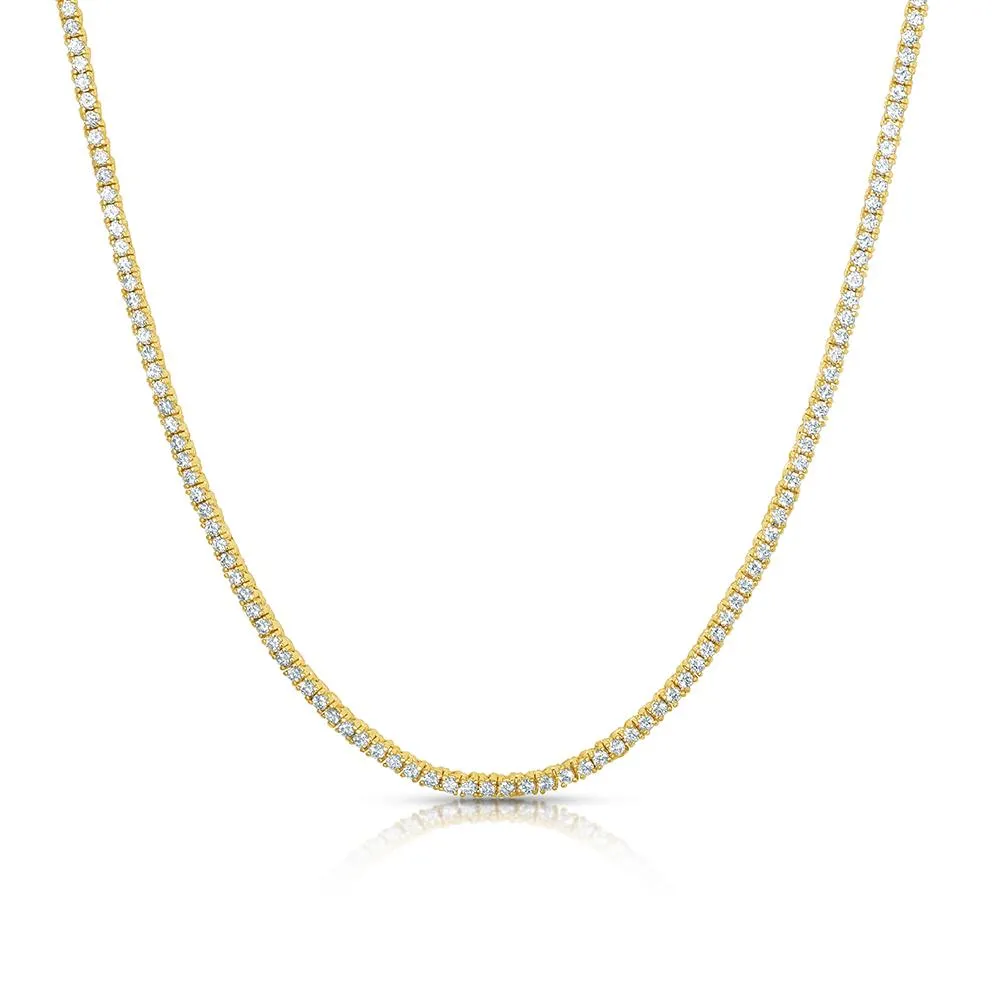 2MM ROUND CUT TENNIS NECKLACE WITH WHITE STONES