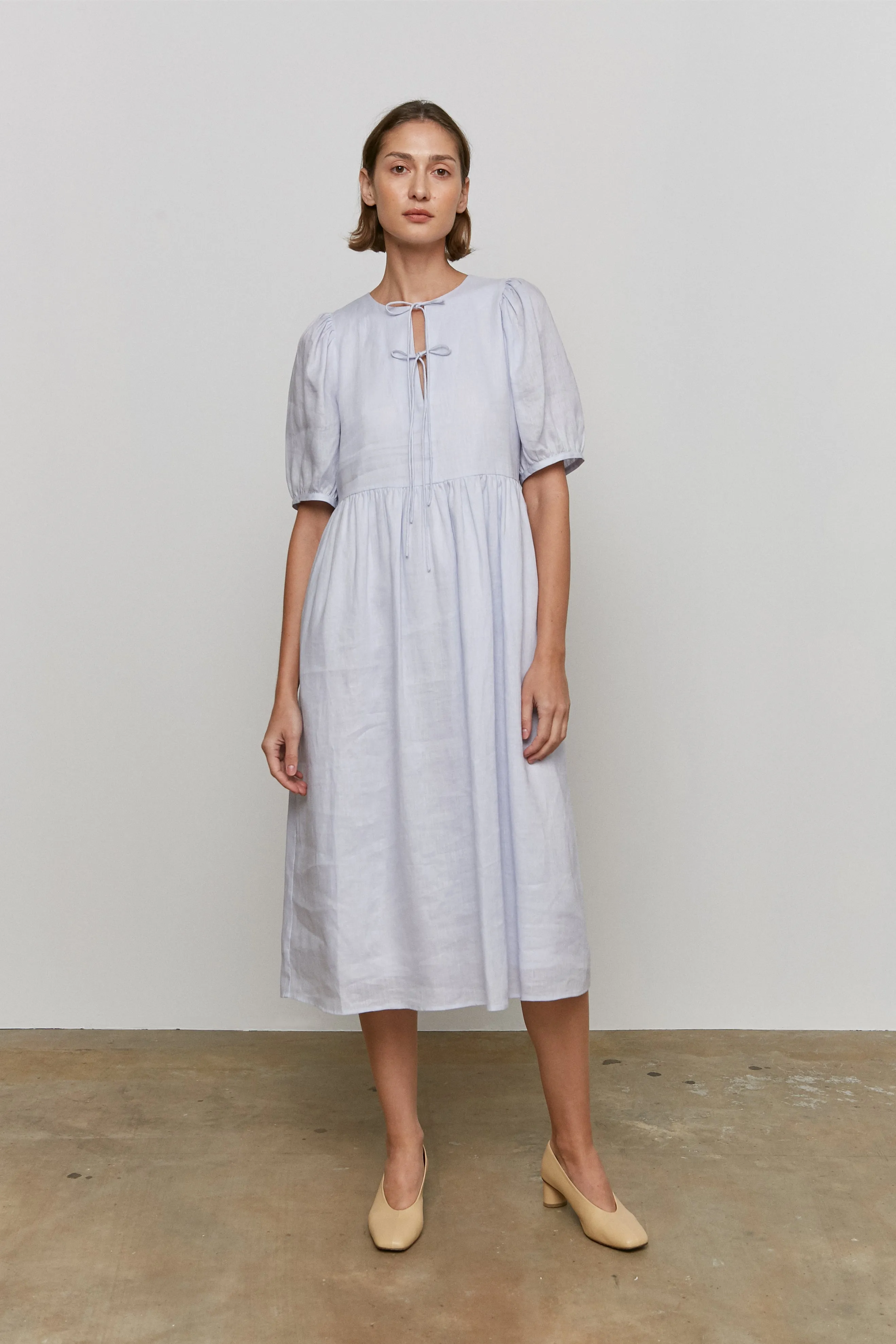 2nd / Double Tie Dress -- Linen