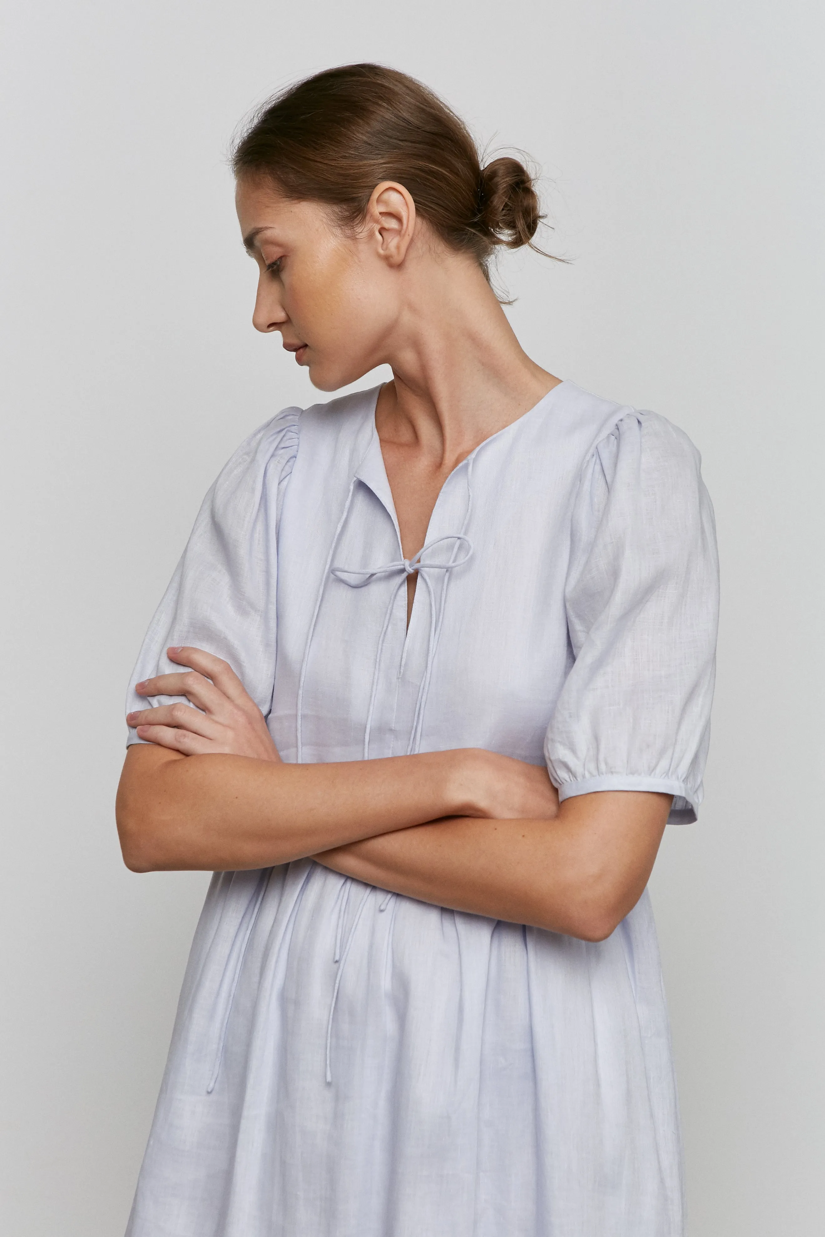 2nd / Double Tie Dress -- Linen