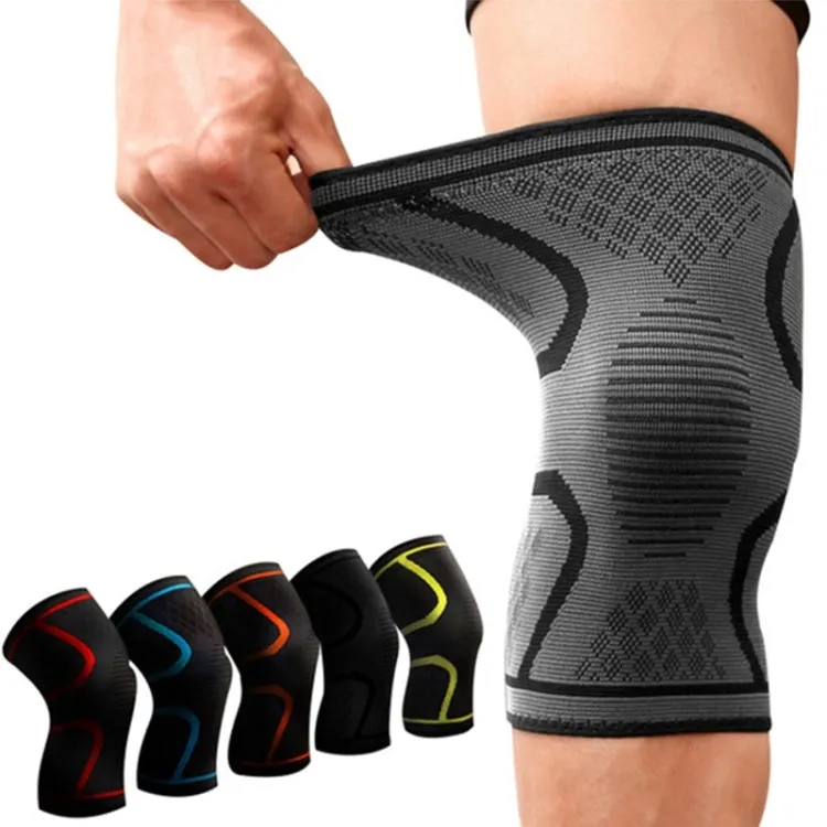 2pcs Comfortable Breathable Elastic Nylon Sports Knit Knee Pads, Size:M(Black)