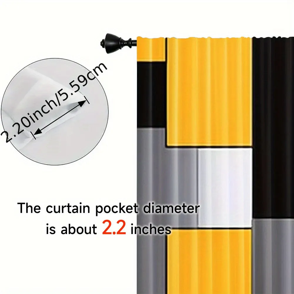 2pcs Elegant Polyester Curtains With Rustic Charm - Easy Install Rod Pocket Design For Bedroom, Living Room, And More - Durable & Stylish Home Decor