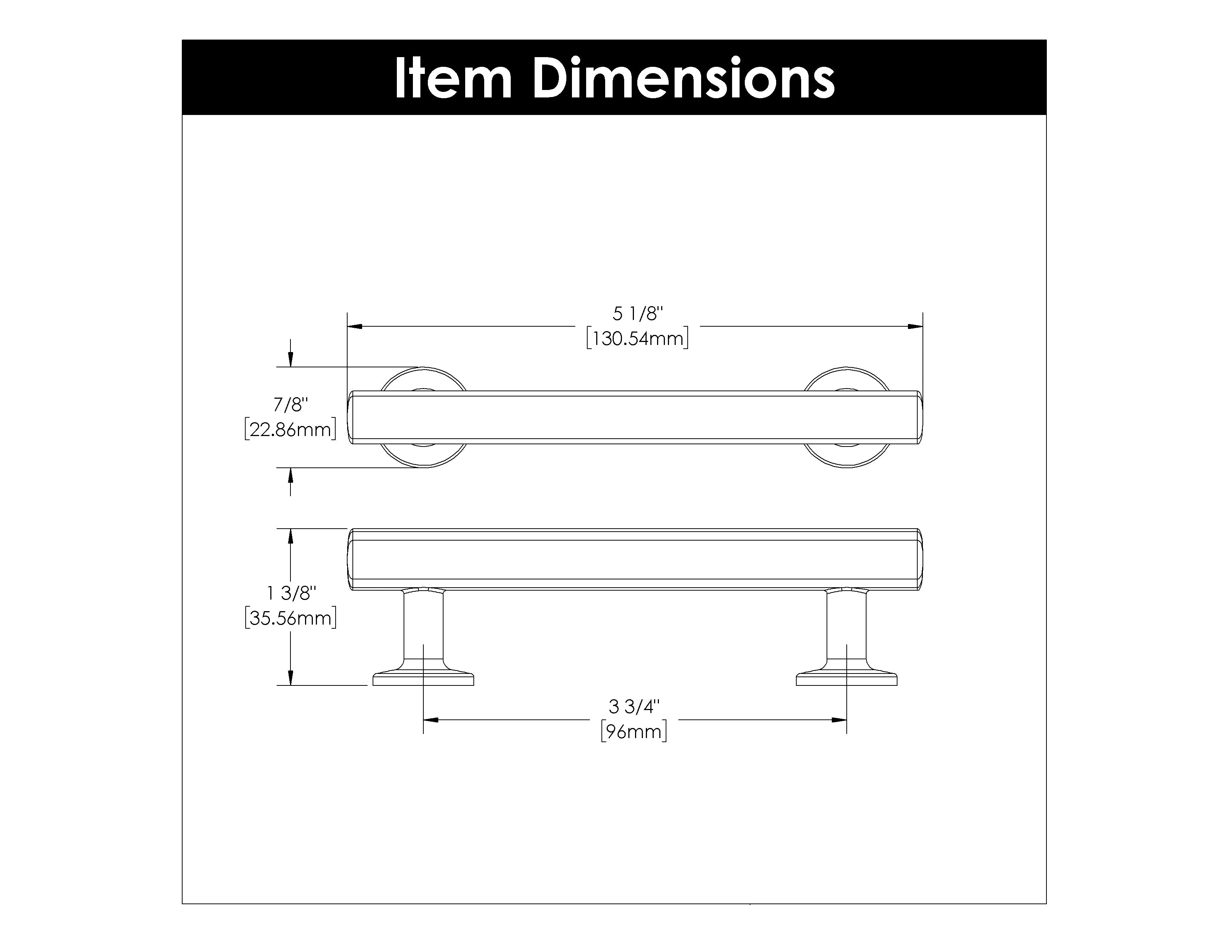 3-3/4 inch (96mm) Woodward Cabinet Pull