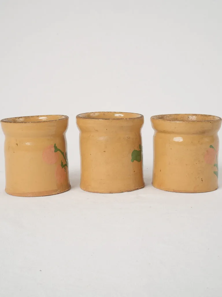 3 Antique French Pots à Confiture" (Jam Jars), Savoie, 4"