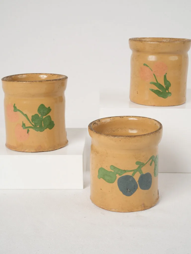 3 Antique French Pots à Confiture" (Jam Jars), Savoie, 4"