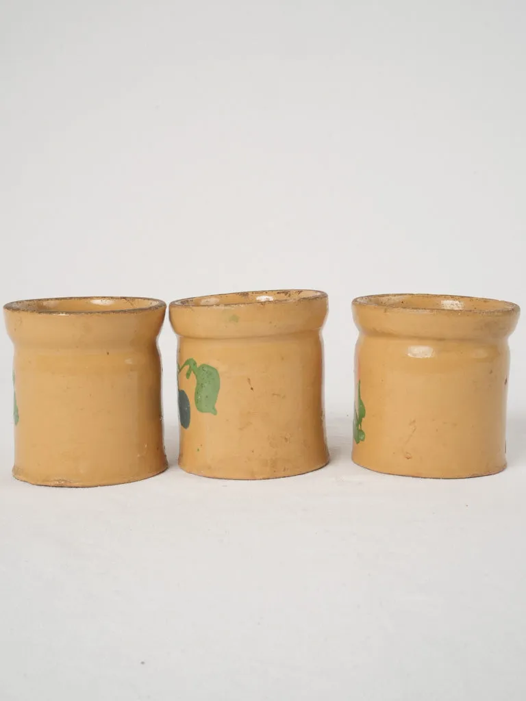 3 Antique French Pots à Confiture" (Jam Jars), Savoie, 4"