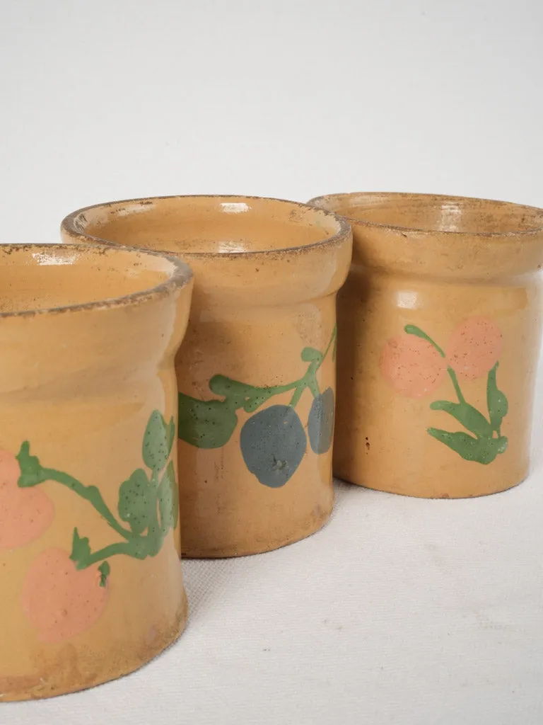 3 Antique French Pots à Confiture" (Jam Jars), Savoie, 4"