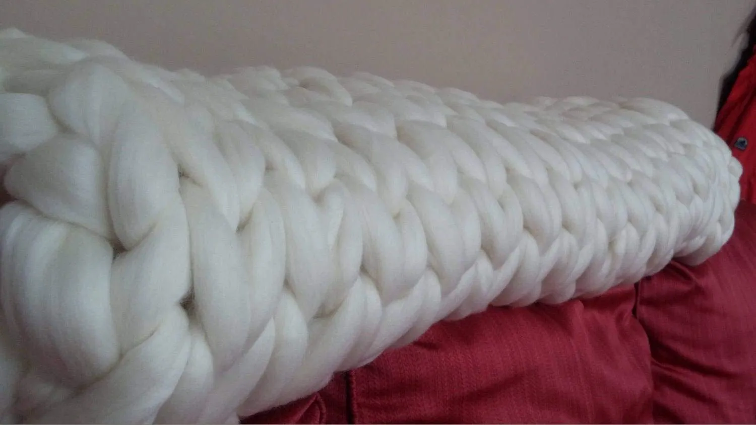 3 Chunky Knit Blanket, SALE TODAY ONLY!  Ivory Chunky Knit Wool Blanket 50" x 65" Throw Blanket Giant Knit, Chunky Merino Blanket Ecru White