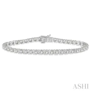 3 ctw Round Cut Diamond Tulip Bracelet in 14K White Gold