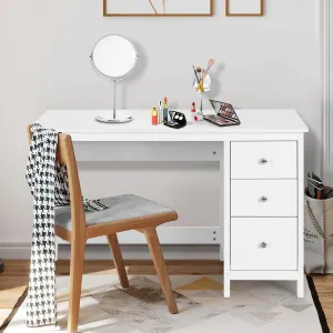 3-Drawer Home Office Study Computer Desk with Spacious Desktop