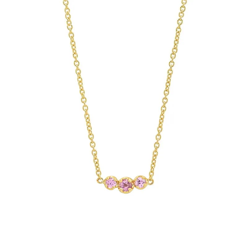 3 Illusion Set Pink Sapphire Necklace