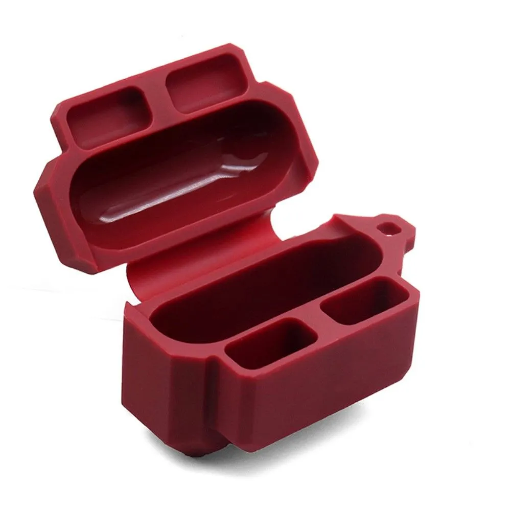 3-in-1 AirPods Pro silicone case with ear tip   carabiner - Wine Red