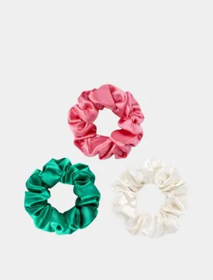 3 Large Silk Scrunchies - Watermelon Sugar