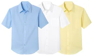 3-Pack Boys Short Sleeve Casual Dress School Uniform Shirts (Big Boys, Little Boys)