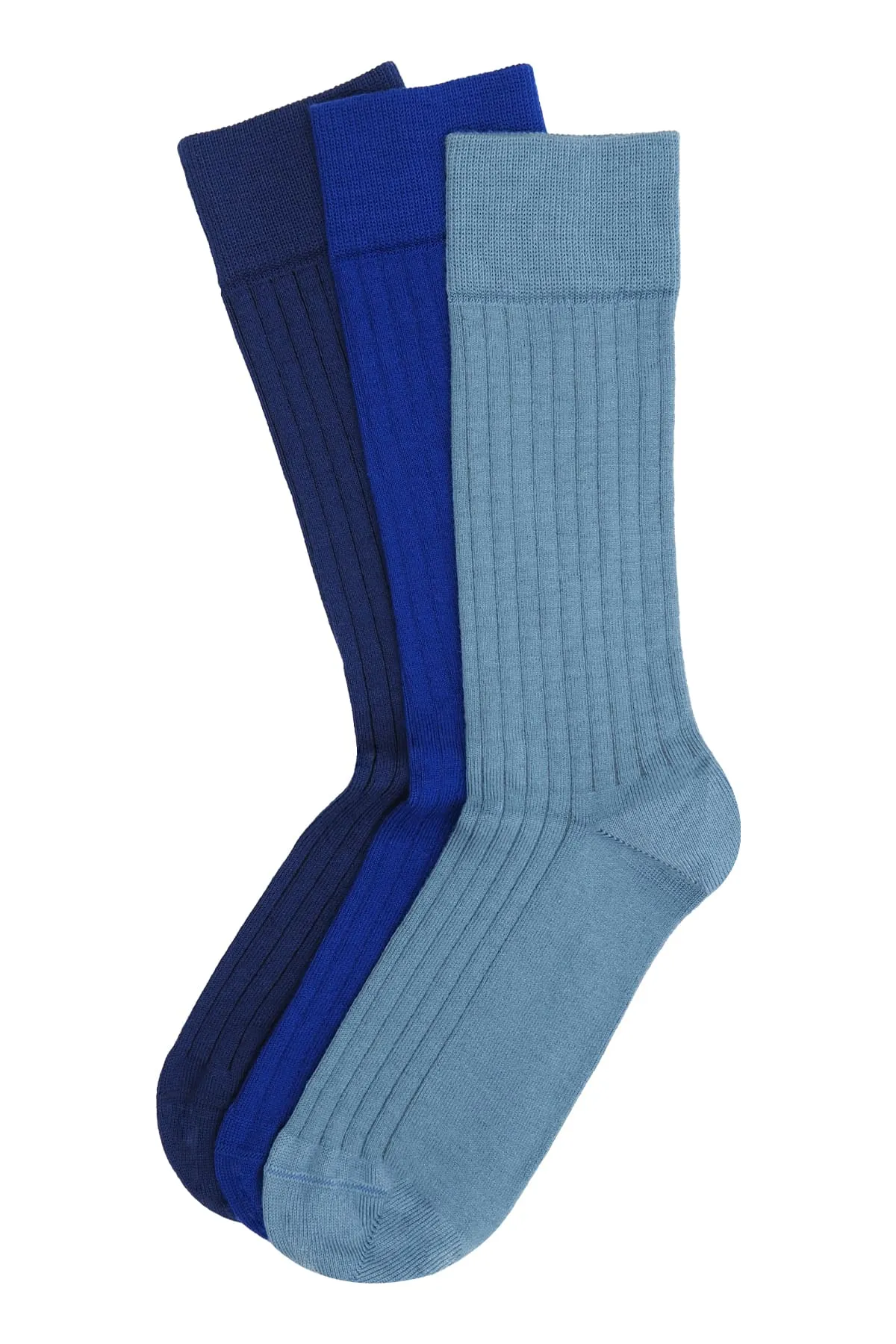 3 Pack Essential Men's Socks - Azure