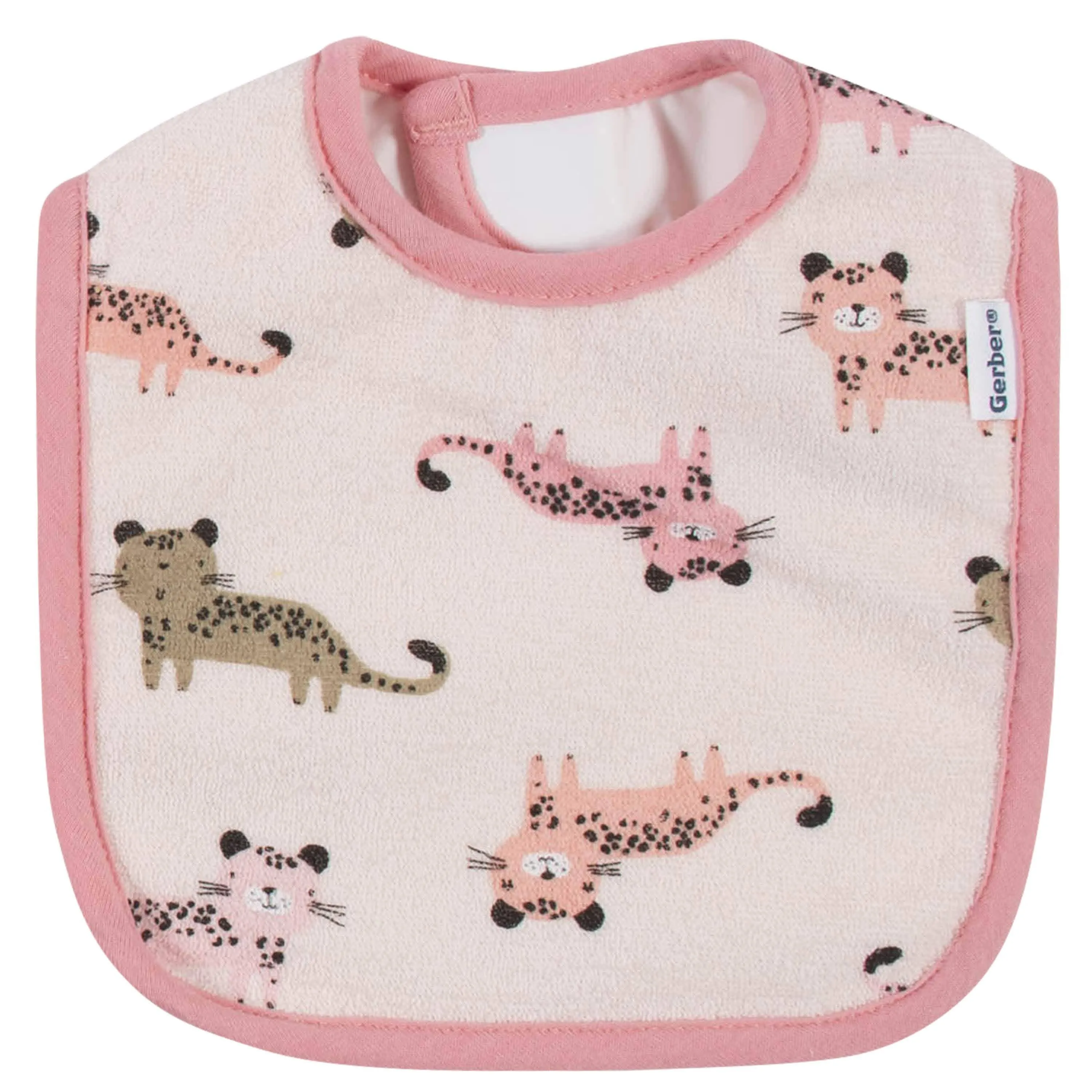 3-Pack Girls Leopard Bibs