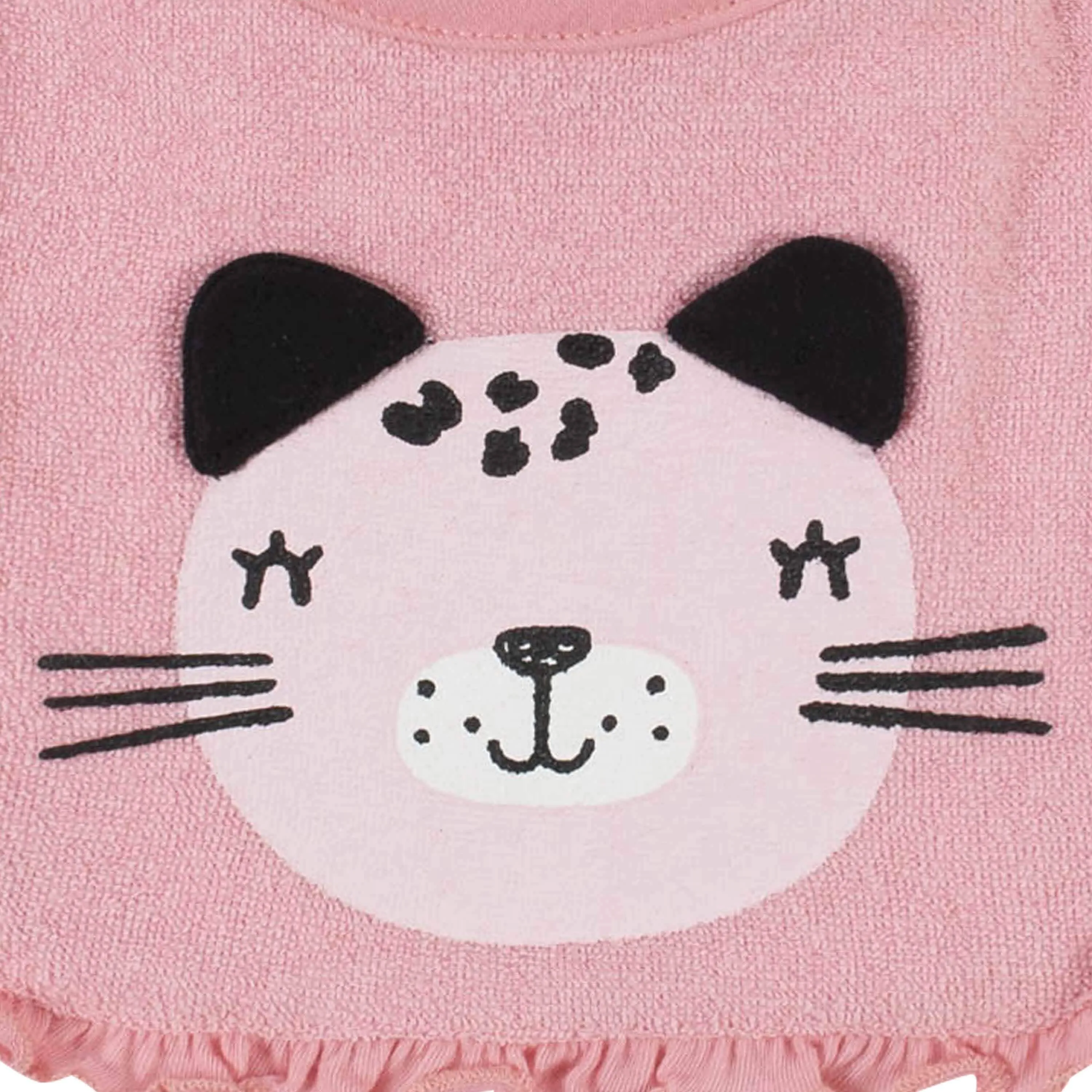 3-Pack Girls Leopard Bibs