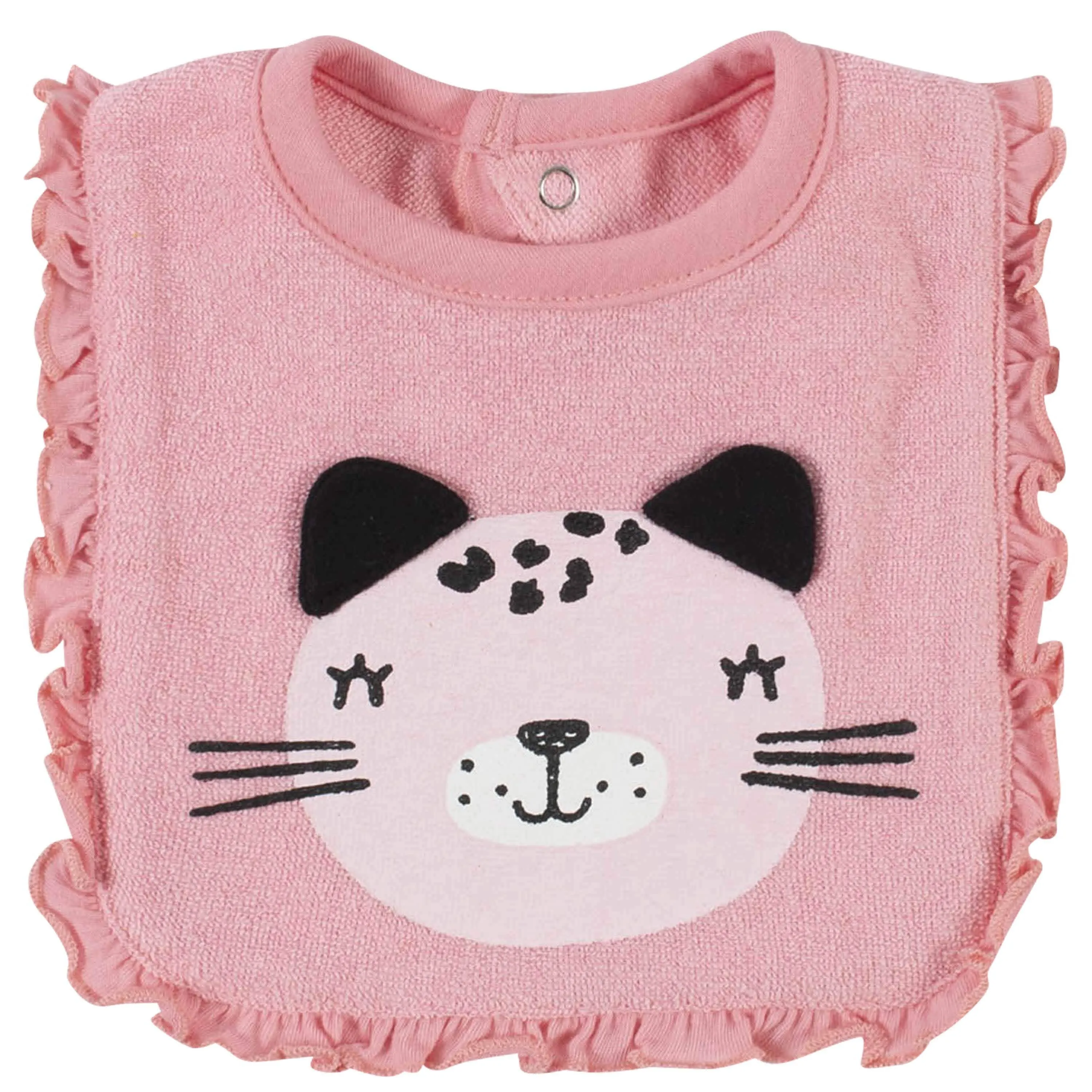 3-Pack Girls Leopard Bibs