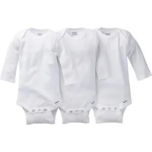 3-Pack White Long Sleeve Onesies® Bodysuits