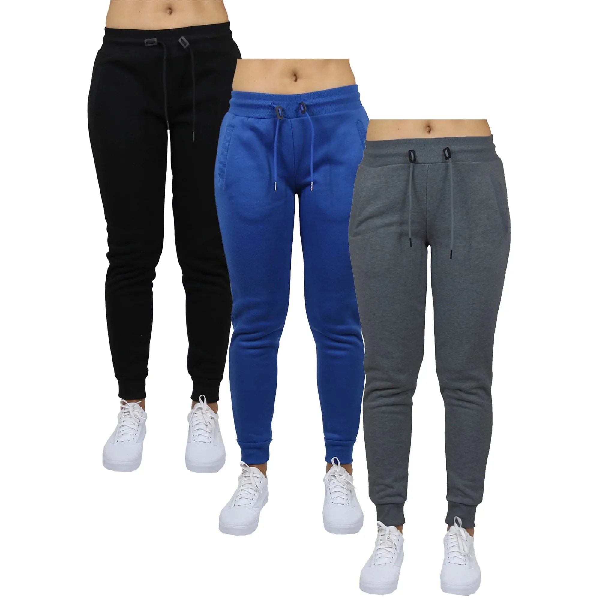 3-Pack Women's Classic Fleece Jogger Sweatpants (Sizes, S-3XL)